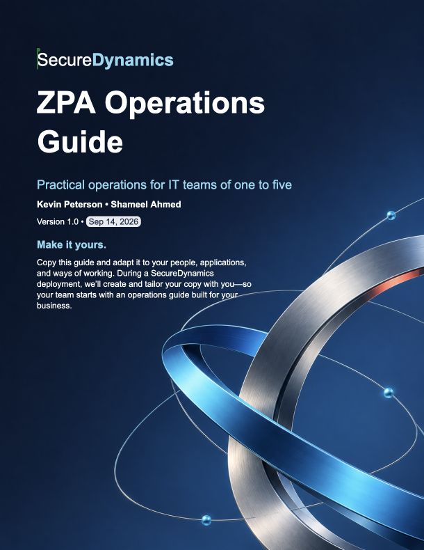 Cover of the SecureDynamics ZPA Operations Guide